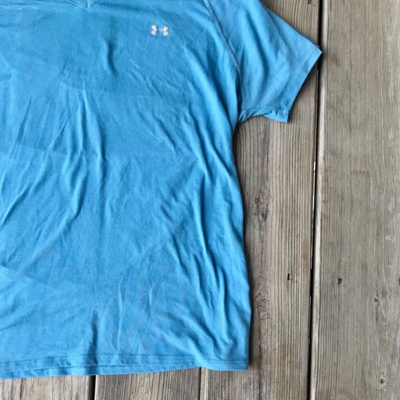 🍁 Under Armor Blue Shirt Short-Sleeved Size: XL - Picture 4 of 6